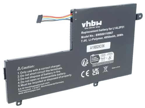 vhbw Akku Ersatz für Lenovo L14M2P21 | SB10W67161, SB10W67207, SB10W67230, L14L2P21 für Notebook (4050 mAh, 7,4 V, Li-Polymer)