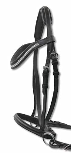 AMKA Trense Zaum mit Zügel für Holzpferde Spielzeugtrense mit glitzernden Strasssteinen