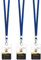 Teskyer 3 Pezzi Porta Badge da Collo, Porta Badge Plastica, Trasparente, Impermeabile, Morbido, Può Essere Sigillato, Blu