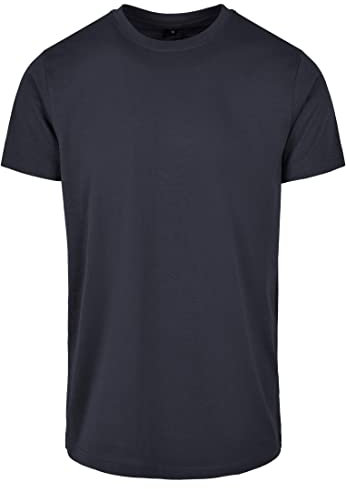 Build Your Brand Men's Basic Round Neck T-Shirt T-Shirt, Navy, XL