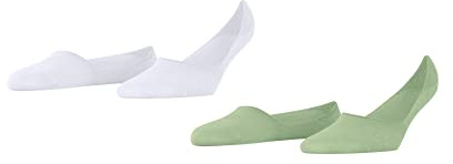 Burlington Damen Füßlinge Everyday 2-Pack W IN Baumwolle unsichtbar einfarbig 2 Paar, Grün (Quiet Green 7378) - neu, 35-36