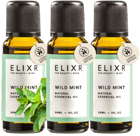 ELIXR – Japanisches Minzöl zur Raumbeduftung, für Aromatherapie & als Massageöl – 100% ätherisches Öl aus Minzblättern mit intensivem Duft – zertifizierte Naturkosmetik aus Deutschland (3x 30 ml)