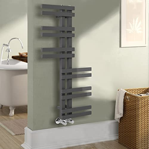 Warmehaus Designer Bathroom Heated Towel Rail Warmer 1000x550mm Anthracite | Reversible Bathroom Ladder Radiator, for Bathroom Kitchen, Central Heating, Premium Mild Steel, Wall Mounted