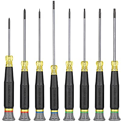 Klein Tools 85617 Mini Precision Screwdriver Set, Slotted, Phillips, TORX, Cushion-Grip Handles, Ideal for Terminal Blocks, Electronics