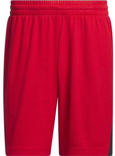 adidas Men's Basketball Badge of Sport Shorts Freizeit, Better Scarlet/Black, M 11 inch