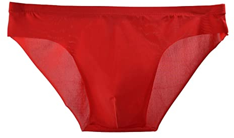 QWUVEDS Mens Ice Silk Transparent Triangle Pants Thin Low Waist Mesh Sommer Sexy Atmungsaktive Unterwäsche Trendy Pants Head Seamless Boxershorts Strumpfhose Slip mit Spitze