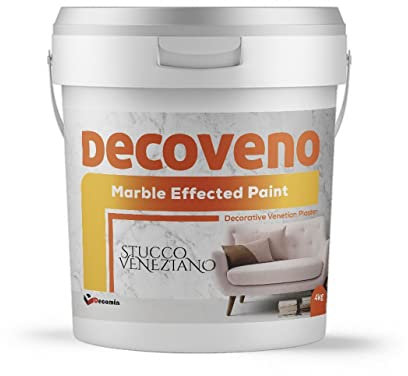 DECOVENO COLOUR Marble Effected Decorative Paint 4 KG - Authentic Venetian Stucco - Water Based Plaster - Shiny Smooth Finish (EMERALD GREEN)