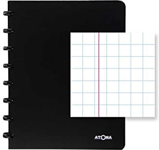 ATOMA Notizbuchsystem - Robust - A5 - schwarz - Kariert 5 mm