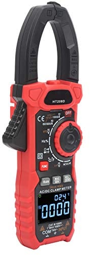 Pinza Amperometrica Digitale, HT208D Tester Elettricista AC750V/DC1000V 6000 Conteggi Tensione Corrente NCV Multimetro