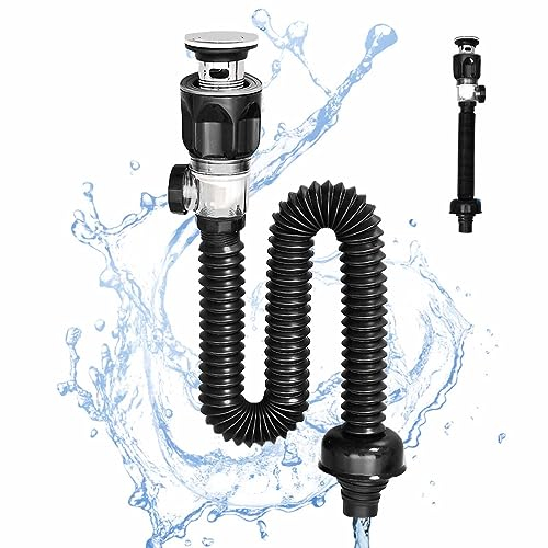 Nizirioo Siphon universel avec tuyau de vidange flexible - Avec siphon - Avec siphon et siphon