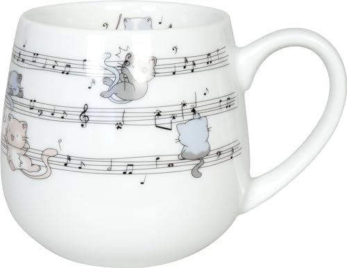 KÖNITZ Kuschelbecher LOVELY CATS - Musical - 400 ml aus Porzellan/Motivtasse