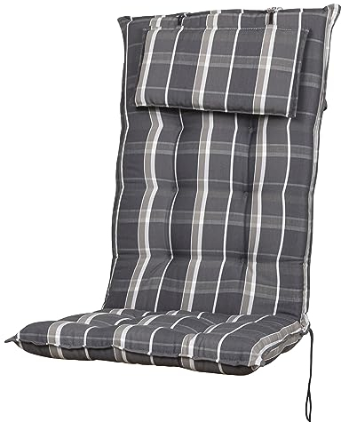 Auflage Hochlehner Sylt 10557-700 grau kariert 119x50x8 cm Sun Garden