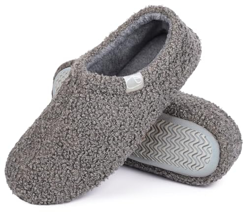 Coswind Pantofole Donna da Casa with Memory Foam Inverno Ciabatte Caldo Peluche Antiscivolo Leggero Grigio 40-41