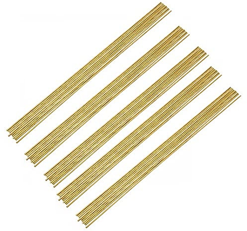 SBTRKT Baguettes de soudage en Laiton à Fonte Facile, 1.6mm x 250mm, Fil à Basse température, Pas Besoin de Poudre à souder, 50 pièces