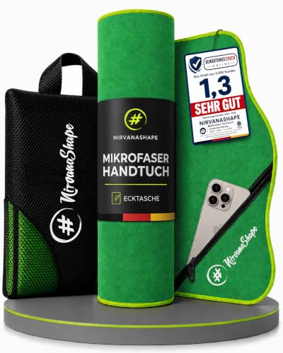 NirvanaShape Mikrofaser Handtuch, Microfaser Handtücher als Reisehandtuch, Strandtuch, Fitnesstuch, Sporthandtuch für Fitness, Strand M 120 x 60 cm