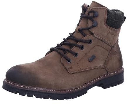 Rieker Stivali stringati da uomo F3812, stivali da uomo, impermeabili, riekerTEX, Foresta di frassino, 43 EU