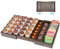 Kssiaz Tiroir à dosettes de café, porte-gobelet K en bambou compatible avec les capsules Nespresso Vertuo, organiseur de tiroir de 25 à 45 K pour station de café, maison, bureau et cuisine (marron)
