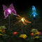 luolety Solar Gartenlichter, 3 Stück, Schmetterling, Kolibri, Libelle, LED, solarbetrieben, wasserdicht, Mehrfarbig, wechselnde Solar-Lichterkette, Dekoration für Rasen, Hof, Weg, Gehweg