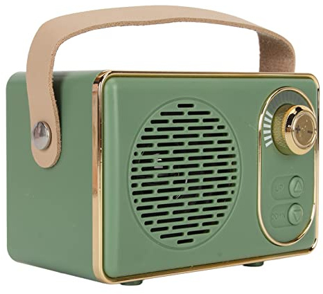 Retro Speaker, Cute Old Fashioned Vintage Speaker, Good Sound, 5.0, TF Card, AUX Input, USB Stick, MP3 Player for Kitchen, (Green)
