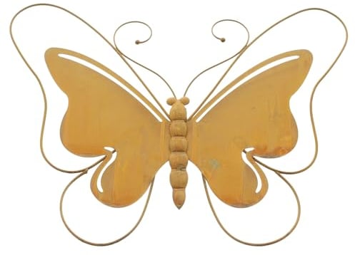 FRANK FLECHTWAREN Wandhänger Schmetterling, Metall, Echtrostfinish Maße: 38 x 29 cm