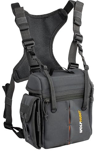 WOLFHUNT Fernglas-Brusttasche mit Magnetverschluss, Abnehmbarer Entfernungsmesser-Tasche und Camouflage