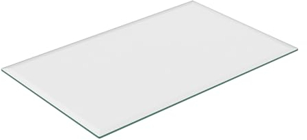 Relaxdays Tablero Vidrio Templado, 100x62 cm, Grosor 8 mm, Panel Cristal Rectangular, Mesa y Chimenea, ESG, Transparente, 100 x 62 cm