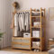 Portant Penderie à Vêtements en Bambou, 4 en 1 Porte-Manteaux avec 4 Etagères De Rangement pour Chambre à Coucher Couloir Salon, Facile à Installer,Nature 100x30x158cm