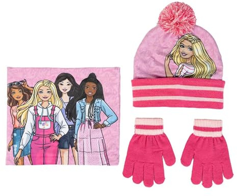 3-teiliges Set Snood Barbie (Mütze, Halstuch und Handschuhe), 2/8 Jahre.