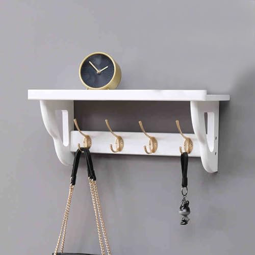 RTREADE Kleiderhaken, Garderobenhaken Vintage, Garderobenhaken Wandmontierter, Wand Garderobenleiste, für Flure, Garderoben, Küche, Schlafzimmer und Badezimmer(White,56cm/22in)