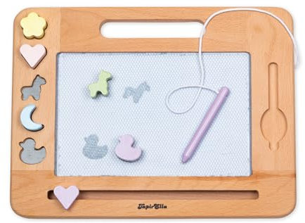 Lutz Mauder magische Maltafel aus FSC-Holz – nachhaltige Zeichentafel für Kinder ab 3 Jahren mit 5 Stempeln und Malstift, langlebig und nachhaltig
