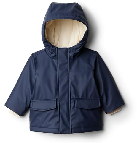 Amazon Essentials x Sofia Grainge Veste de Pluie Déperlante Bébé Garçon, Bleu Marine, 12 Mois