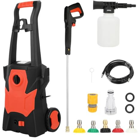 Juebueix 120bar Power Washer, Electric Pressure Washers, 1400W High Pressure Washer Cleaner with High Power Motor, Insulation Handle for The Cleaning of patios, Decks, driveways, House siding UK
