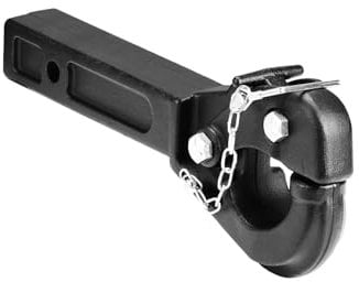 VEVOR Gancio a Perno, 9070 kg, Ricevitore a Perno per Gancio di Traino, Ricevitore, per Anello a Lunetta 6,35-7,62 cm, Adesivi Fosforescenti, Verniciatura a Polvere, Nero 370 x 80 x 150 mm
