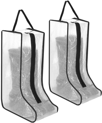 Lot de 2 sacs de rangement transparents en plastique pour bottes de cowboy, sacs à chaussures pour voyage, sacs à chaussures transparents pour bottes de cowboy, sacs imperméables et résistants à la