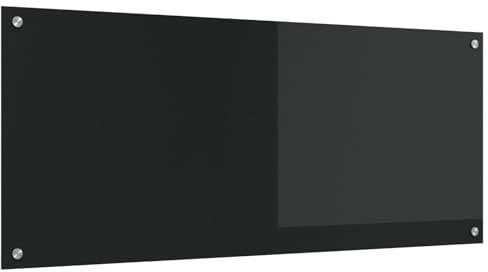 vidaXL Küchenrückwand Schwarz 120x50x0.6 cm Hartglas