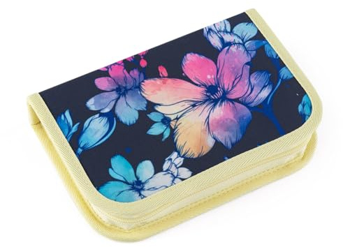 TOPGAL Penn - Federmäppchen für Mädchen/Kinder mit Zwei Klappen, gepolstert, mit Stundenplan und Gummischlaufen. (Penn 24008)
