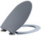 Wttfc Abattant WC Forme O, 37 X 44 Cm Lunette De Toilette Ovale À Fermeture Douce Et À Dégagement Rapide, Lunette WC avec Charnières Réglables,Gris
