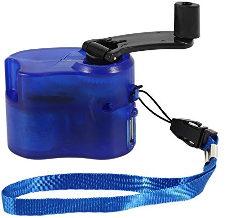 ISTOVO Usb Phone Emergency Charger For Camping Hiking Outdoor Sports Hand Crank Travel Charger Camping Equipment Survival Tools——Blue