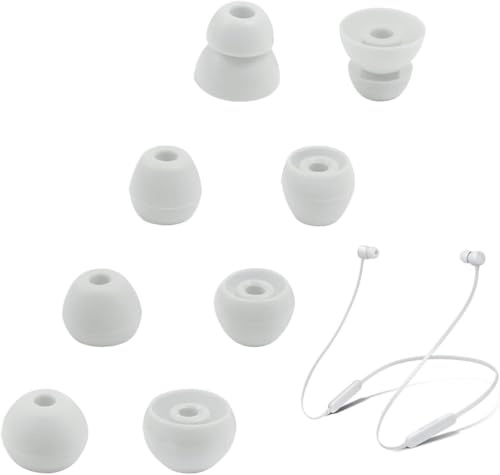 UOWGA Replacement Eartips Compatible with Beats Flex, 4 Pairs Replacement Earbuds Silicone Ear Tips for Beats Flex Wireless Earbuds Eargels Set - Small, Medium, Large and Double Flange. (gray)