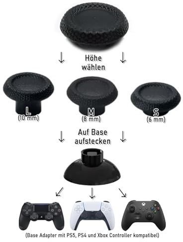 RetroRetter Swap Stick - Farbe: Rot/Red - Höhe: M (8 mm) - für PlayStation 5 (PS5) Controller - Aim Aufsatz Scuf