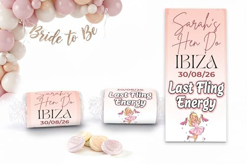 Funny Hen Favours Personalised Love Heart Sweets Bride Squad Bag Fillers Hen Night Gifts UK (23 Last Fling)
