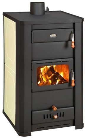 Prity S3 W21 Poêle à bois 21 kW - Gaine d'eau - Chauffage central - Certifié CE - Poêle à bois haute performance de la série S