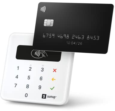 sumup Air mobile card terminal for contactless payments with Credit & Debit Card, Apple & Google Pay - NFC RFID money card reader - practical credit card reader
