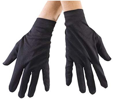 Horror-Shop Schwarze Stoff Handschuhe