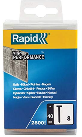 Rapid Nägel Typ 8, 40mm Stauchkopfnägel 18Ga, 2.800 Stk. Kunststoffbox, für Tacker, Druckluftnagler und Elektronagler