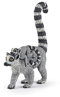 Papo -Handbemalt - Figuren -Wildtiere Der Welt-Katta mit Jungtier-50173-Sammelbar-Für Kinder - Geeignet für Jungen und Mädchen - Ab 3 Jahren