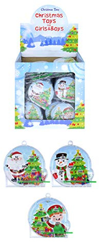 Henbrandt 12x Mini Christmas Pinball Games for Kids Puzzle Game Xmas Stocking Filler Home School Classroom Prize Loot Bag Filler Party Favour for Boys and Girls