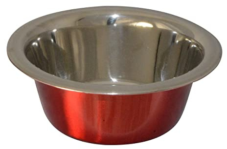 Ellie-Bo Dog or Cat Food and Water Bowls in 6 Sizes and 4 Colours (0.41Ltr Small, Red)