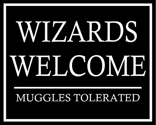 Wizards Welcome Muggles Tolerated Harry Potter Schild Metallschild 15,2 x 20,3 cm Vintage Retro Poster Kunstdruck Bild