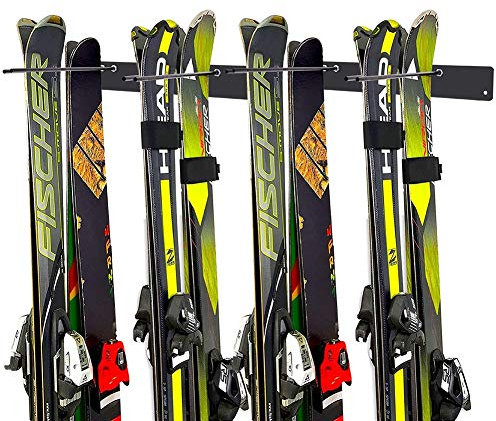 Porta attrezzi da Giardino da parete, Rastrelliere Portascope da muro organizzatore garage Portaoggetti per sci Snowboard Metallo Resistente, Scopa Spazzole Attrezzi da Giardino Officina Scaffalature